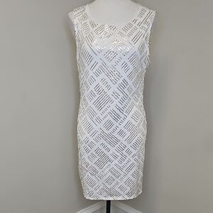 Charlotte Russe White and Silver Mini Dress